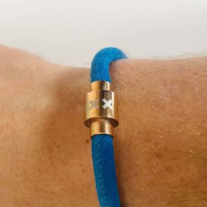 Amsterdam Blue Suede 6mm Rose Clasp